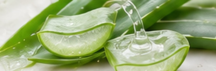 Botanische illustratie van aloë vera en frisse gel